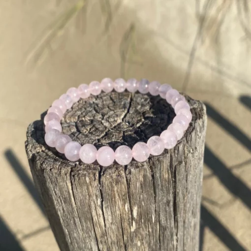 Bracelet en quartz rose (8mm) – Image 2