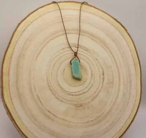 Collier en Amazonite brute sur corde – Naturel et apaisant – Image 5