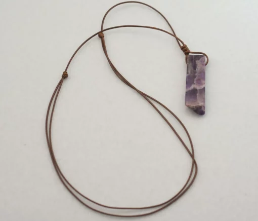 Collier en Améthyste brute sur corde – Naturel et énergétique – Image 3