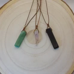 collier aventurine, obsidienne et améthyste