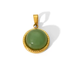 pendentif en aventurine verte naturelle