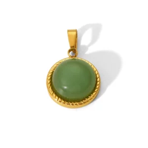 pendentif en aventurine verte naturelle
