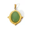 pendentif aventurine verte naturelle et or