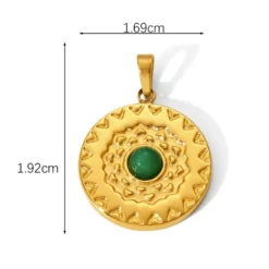 pendentif soleil avec pierre naturelle aventurine verte