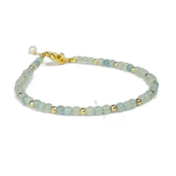 bracelet en aigue marine 3mm