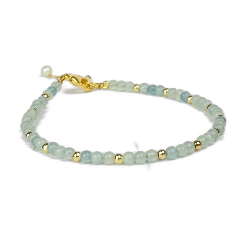 bracelet en aigue marine 3mm