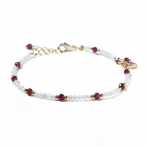 bracelet pierre de lune et grenat
