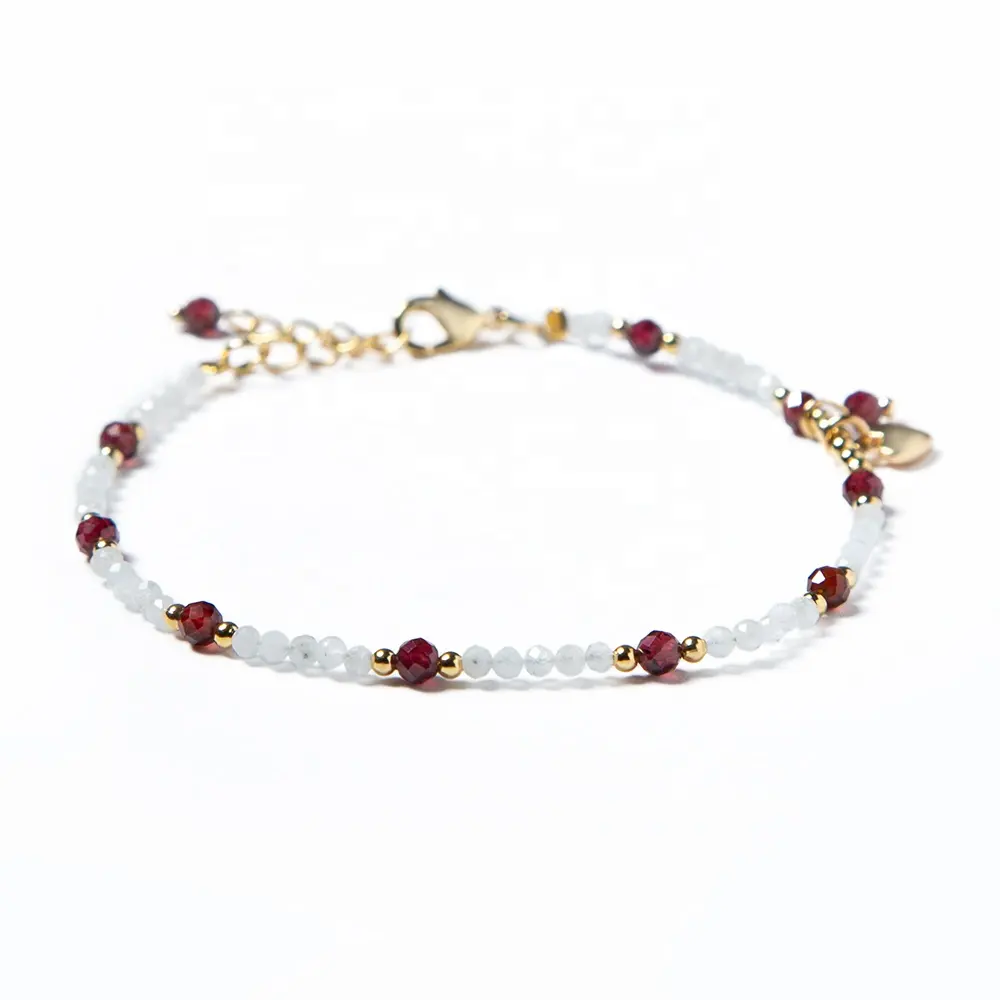 bracelet pierre de lune et grenat