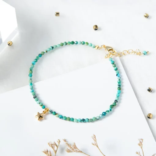 Bracelet en turquoise 3mm avec décor