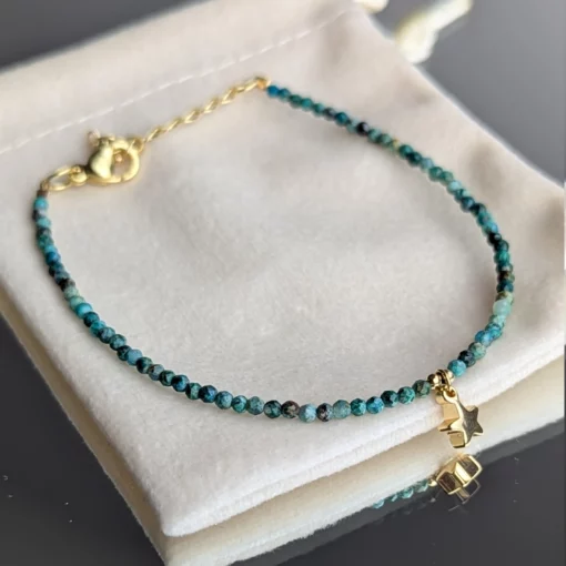 Bracelet en turquoise 3mm sur pochon