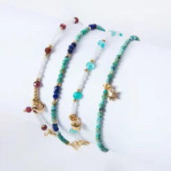 Bracelet en turquoise 3mm sur support