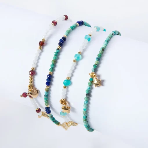 Bracelet en turquoise 3mm sur support