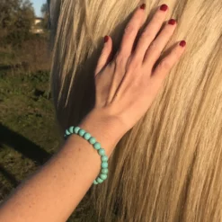 Alternative view of Bracelet en pierre turquoise (8mm)